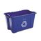 Rubbermaid Commercial Stacking Recycle Bin, Rectangular, Polyethylene, 18 gal, Blue RCP571873BE