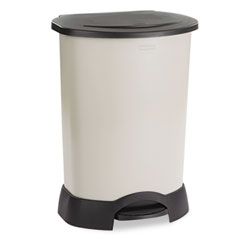 Rubbermaid Commercial Step-On Container, Oval, Polyethylene, 30 gal, Light Platinum RCP614700LPLAT