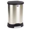 Rubbermaid Commercial Step-On Container, Oval, Stainless Steel, 23 gal, Black RCP614687BK