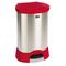 Rubbermaid Commercial Step-On Container, Oval, Stainless Steel, 30 gal, Red RCP614787RD