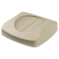 Rubbermaid Commercial Swing Top Lid for Untouchable Recycling Center, 16" Square, Beige RCP268988BG