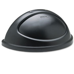 Rubbermaid Commercial Untouchable Plastic Half-Round Lid, 21 3/8 x 12 3/8 x 9 1/8, Black RCP362000BK