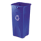 Rubbermaid Commercial Untouchable Recycling Container, Square, Plastic, 23 gal, Blue RCP356973BE