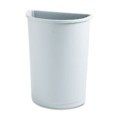 Rubbermaid Commercial Untouchable Waste Container, Half-Round, Plastic, 21 gal, Gray RCP352000GY
