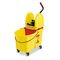Rubbermaid Commercial WaveBrake 44-Quart Bucket/Downward Pressure Wringer Combination, Yellow RCP757688YW