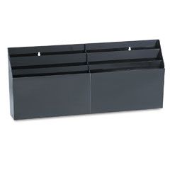 Rubbermaid Optimizers Six-Pocket Organizer, 24 5/8 x 2 3/4 x 11 1/2, Black RUB96060ROS