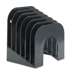 Rubbermaid Six-Tier Jumbo Incline Sorter, Plastic, 9 3/8 x 10 1/2 x 7 3/8, Black RUB96601ROS