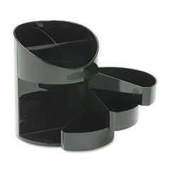 Rubbermaid Small Storage Divided Pencil Cup, Plastic, 4 1/2 dia. x 5 11/16, Black RUB14095ROS