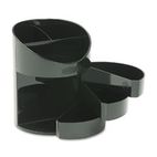 Rubbermaid Small Storage Divided Pencil Cup, Plastic, 4 1/2 dia. x 5 11/16, Black RUB14095ROS