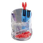 Rubbermaid Small Storage Divided Pencil Cup, Plastic, 4 1/2 dia. x 5 11/16, Clear RUB14096ROS