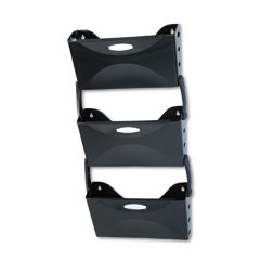 Rubbermaid Ultra Hot File Three Pocket Wall File Set, Legal, Black RUB18563