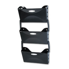 Rubbermaid Ultra Hot File Three Pocket Wall File Set, Letter, Black RUB18523