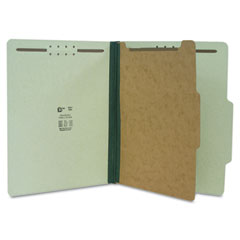 S J Paper 1 1/2" Expansion Classification Folder, Letter, Four-Section, Green, 20/Box SJPS60951