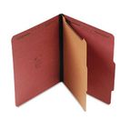 S J Paper 1-1/2" Expansion Classification Folder, Letter, Four-Section, Red, 20/Box SJPS60950