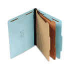 S J Paper 2 1/4" Expansion Classification Folder, Letter, Six-Section, Blue, 15/Box SJPS60903