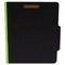 S J Paper Classifcation Folder, Two Dividers, Letter, Black/Lime Green, 15/Box SJPS62625