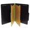 S J Paper Classifcation Folder, Two Dividers, Letter, Black/Lime Green, 15/Box SJPS62625