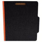 S J Paper Classifcation Folder, Two Dividers, Letter, Black/Orange, 15/Box SJPS62623