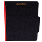 S J Paper Classifcation Folder, Two Dividers, Letter, Black/Red, 15/Box SJPS62621