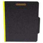 S J Paper Classifcation Folder, Two Dividers, Letter, Black/Yellow, 15/Box SJPS62622