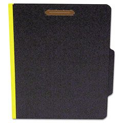 S J Paper Classifcation Folder, Two Dividers, Letter, Black/Yellow, 15/Box SJPS62622