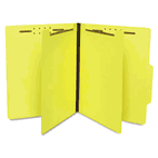 S J Paper Economy Classification Folders, Letter, Six-Section, Canary, 25/Box SJPS59706