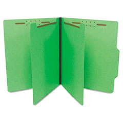 S J Paper Economy Classification Folders, Letter, Six-Section, Green, 25/Box SJPS59704