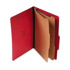 S J Paper Expanding Classification Folder, Legal, Six-Section, Ruby Red, 15/Box SJPS61407