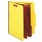 S J Paper Expanding Classification Folder, Letter, Six-Section, Bright Yellow, 15/Box SJPS60406