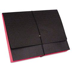S J Paper Fusion Clutch Organizer, 1 3/4" Exp, Letter, Black/Red, 10/BX SJPS84681