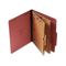 S J Paper Pressboard Classification Folder with Pockets, Letter, Six-Section, Red, 15/Box SJPS60447