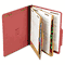 S J Paper Pressboard Classification Folder with Pockets, Letter, Six-Section, Red, 15/Box SJPS60447
