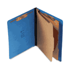 S J Paper Pressboard End Tab Classification Folder, Letter, Six-Section, Cobalt Blue SJPS60433