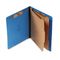S J Paper Pressboard End Tab Classification Folder, Letter, Six-Section, Cobalt Blue SJPS60433