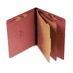 S J Paper Pressboard End Tab Classification Folder, Letter, Six-Section, Red SJPS60935