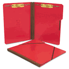 S J Paper Pressboard Folios with Two Fasteners/Closure, Letter, Executive Red, 15/Box SJPS57000