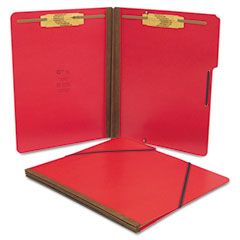 S J Paper Pressboard Folios with Two Fasteners/Closure, Letter, Executive Red, 15/Box SJPS57000