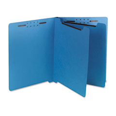 S J Paper Six-Section End Tab Classification Folders, Pressboard, Letter, Blue, 25/Box SJPS59722