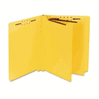 S J Paper Six-Section End Tab Classification Folders, Pressboard, Letter, Canary, 25/Box SJPS59726