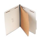 S J Paper Std 1 1/2" Expansion Classification Folder, Letter, Four-Section, Gray, 20/Box SJPS60952