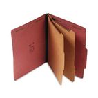 S J Paper Std 2-1/4" Expansion Classification Folder, Letter, Six-Section, Red, 15/Box SJPS60900