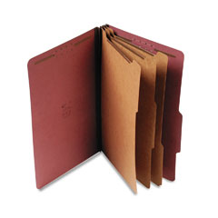 S J Paper Std 3" Expansion Classification Folder, Legal, Eight-Section, Red, 10/Box SJPS61850