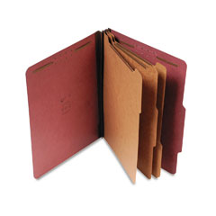 S J Paper Std 3" Expansion Classification Folder, Letter, Eight-Section, Red, 10/Box SJPS60850