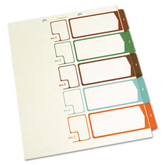 S J Paper Table of Contents Index Dividers, 1-5, Multicolor, 11 x 8-1/2 SJPS05175