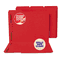 S J Paper Water/Cut-Resistant Folder Two Fasteners, 1/3 Cut Top Tab, Letter, Red, 50/Box SJPS11543