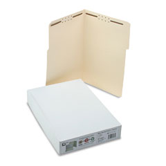 S J Paper Water/Cut-Resistant Folder, Two Fasteners, 1/3 Top Tab, Legal, Manila, 50/Box SJPS11561