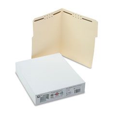 S J Paper Water/Cut-Resistant Folder, Two Fasteners, 1/3 Top Tab, Letter, Manila, 50/Box SJPS11541