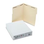 S J Paper Water/Cut-Resistant Folder, Two Fasteners, 1/3 Top Tab, Letter, Manila, 50/Box SJPS11541