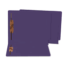 S J Paper Water/Paper Cut-Resistant End Tab Folders, Two Fasteners, Letter, Purple, 50/Box SJPS13649