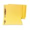S J Paper Water/Paper Cut-Resistant End Tab Folders, Two Fasteners, Letter, Yellow, 50/Box SJPS13642